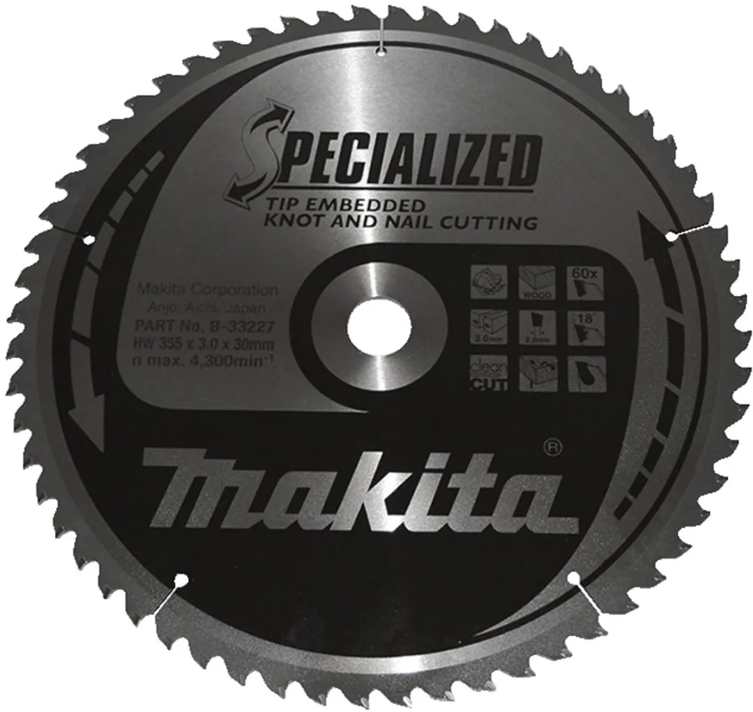 Makita Zaagblad Hout met Nagels 355x30x60T