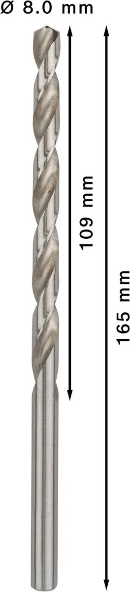 Bosch Professional HSS-G 8.0X109 5 Boormal - Hout - 8mm - 5 Stuks