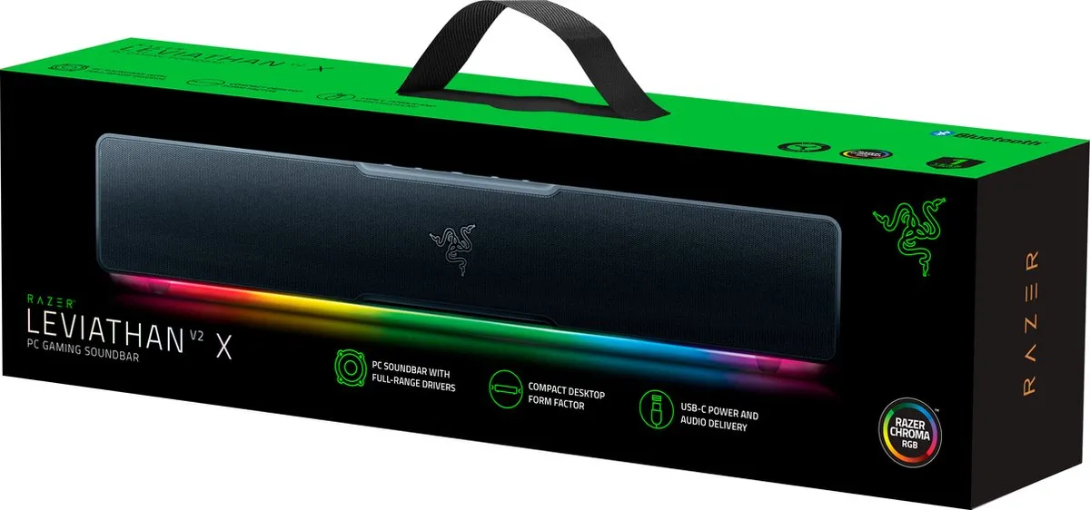 Razer Leviathan V2 X Soundbar - USB-C/Bluetooth - Zwart - afbeelding 6 van 6