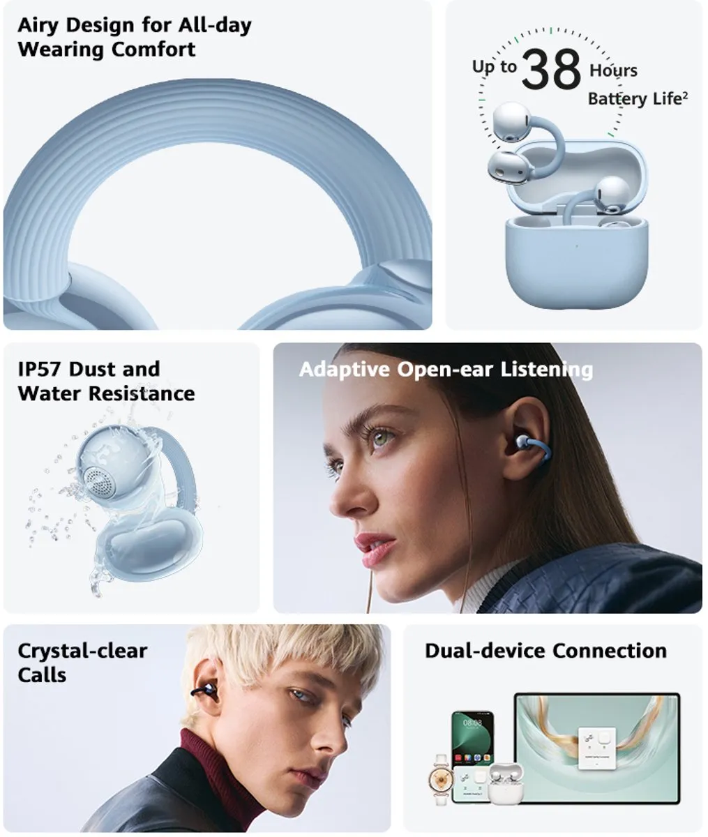 Huawei FreeClip 2 TWS In-ear Oordopjes - Blauw