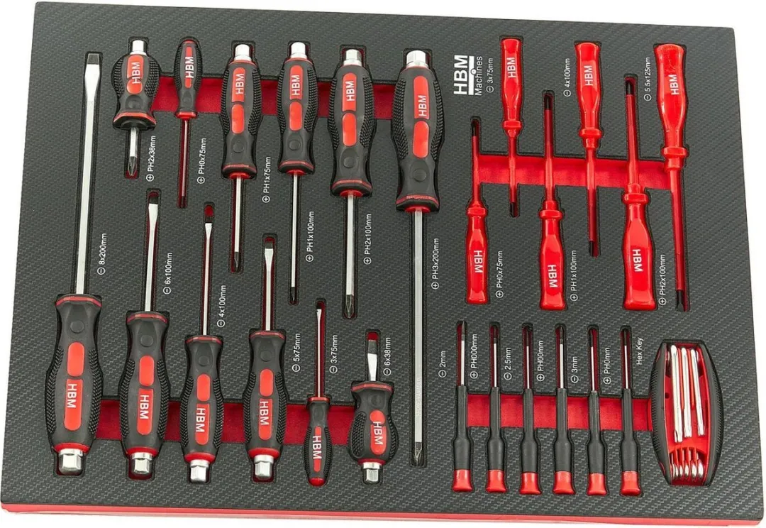 HBM Machines 154-delige Gereedschapsvulling - Rood/Zwart