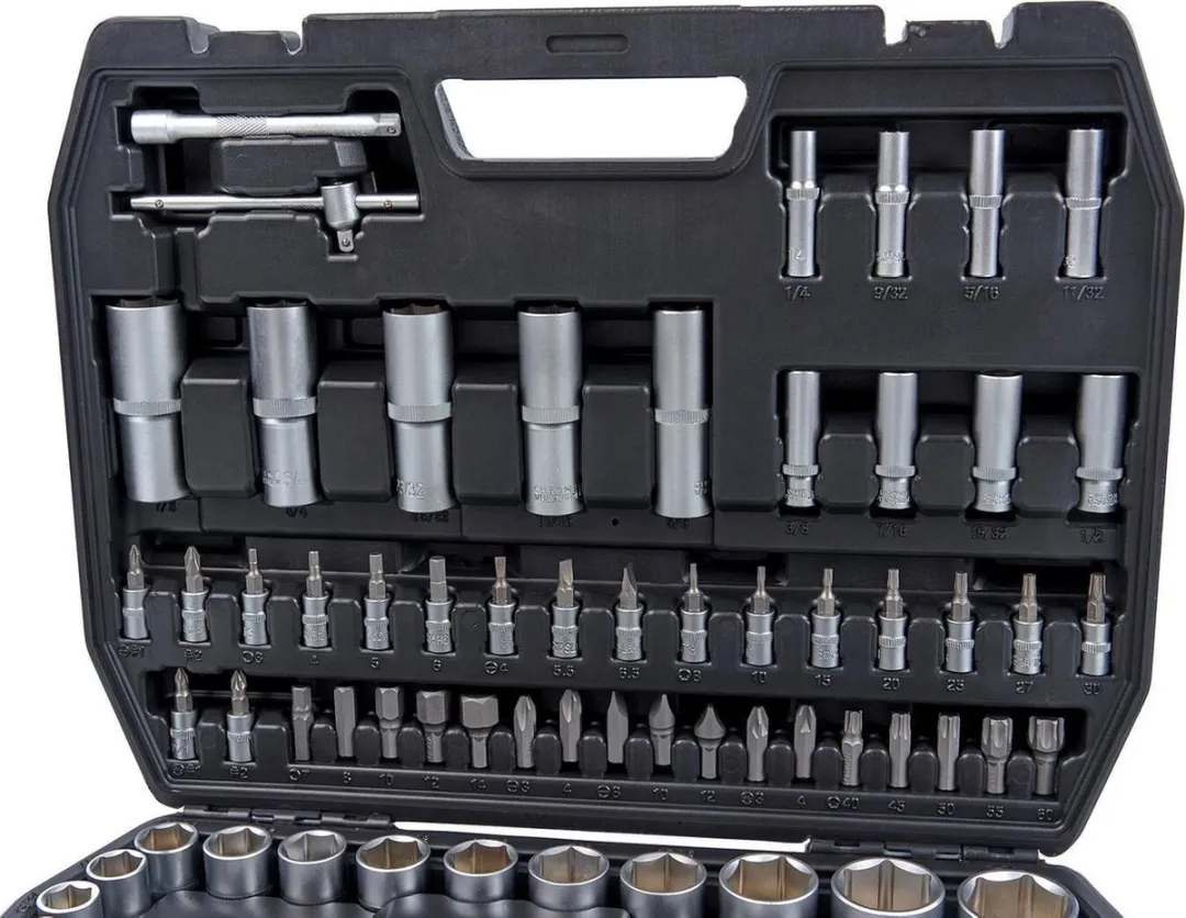 HBM Machines Doppenset 108-delig - INCH Maten - Zwart