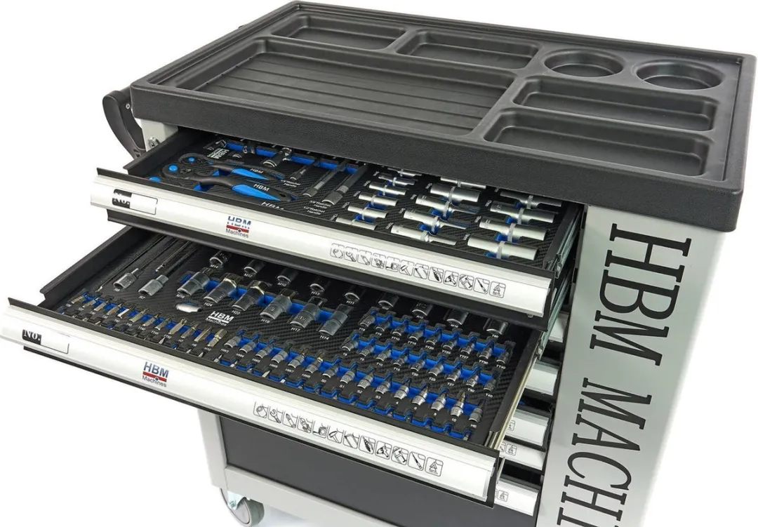 HBM Machines Premium Gereedschapswagen 245-delig - Grijs