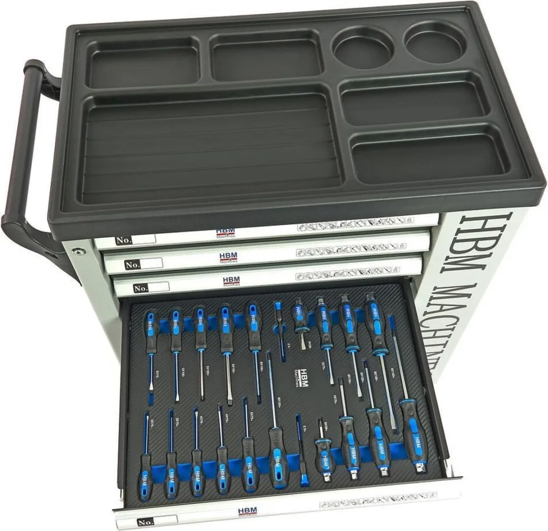 HBM Machines Premium Gereedschapswagen 245-delig - Grijs