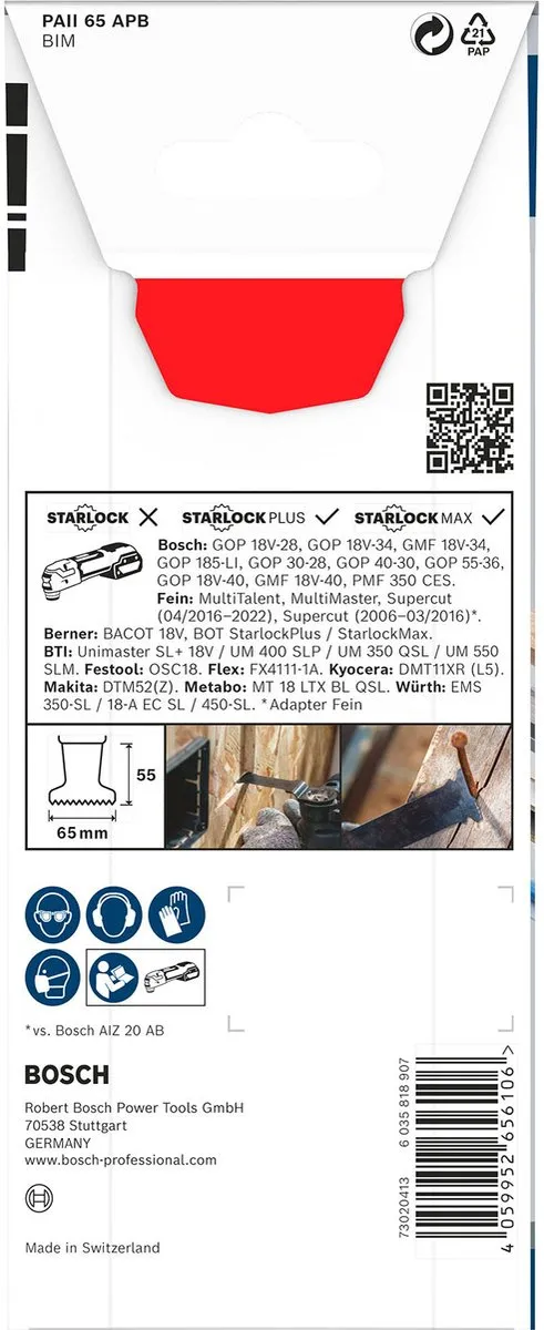 Bosch Professional PAII 65 APB Zaagblad StarlockPlus 65mm