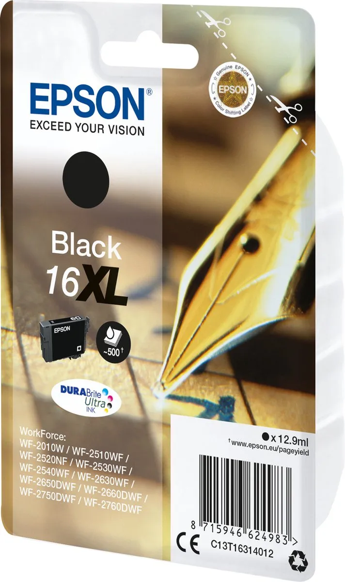 Epson 16XL Inktcartridge C13T16314010 - Zwart