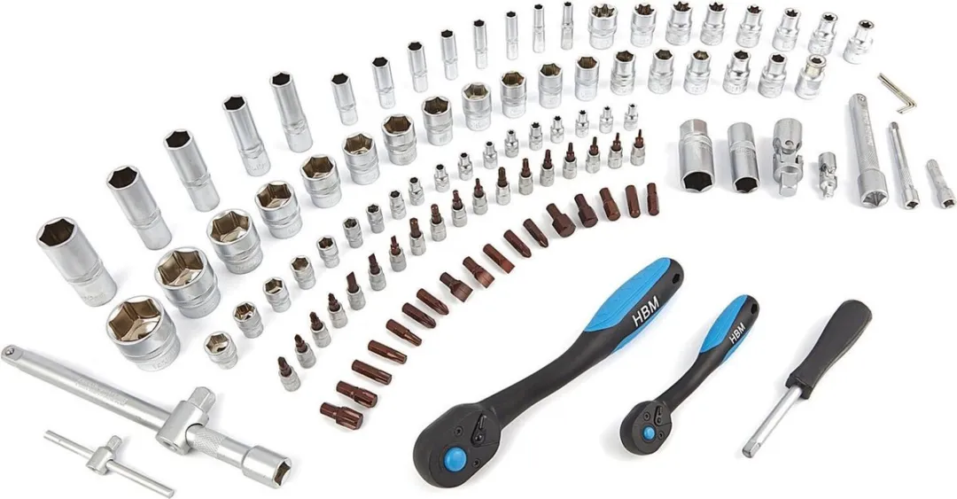 HBM Machines 108-delige Doppenset - 108 Stuks - Zwart
