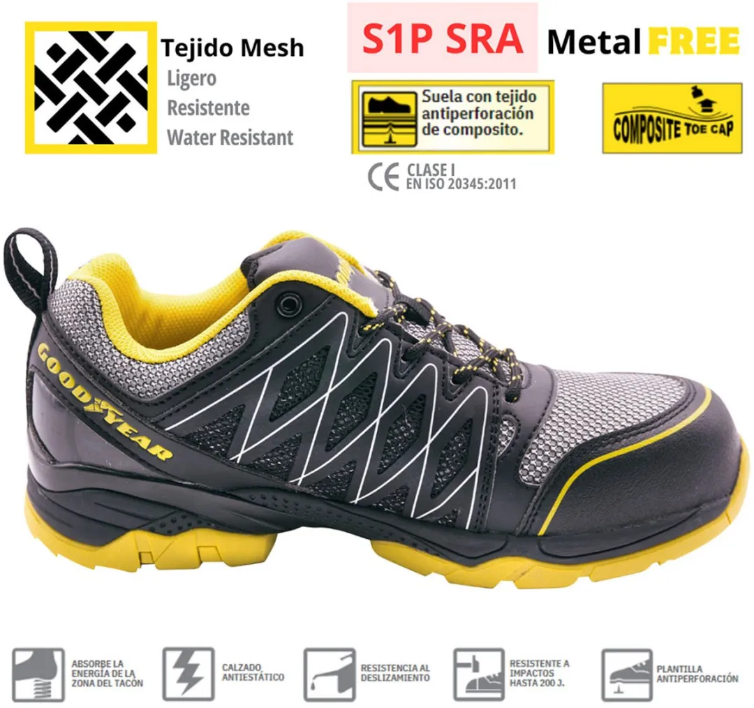 Goodyear S1P SRA Veiligheidsschoenen - Zwart - Maat 45