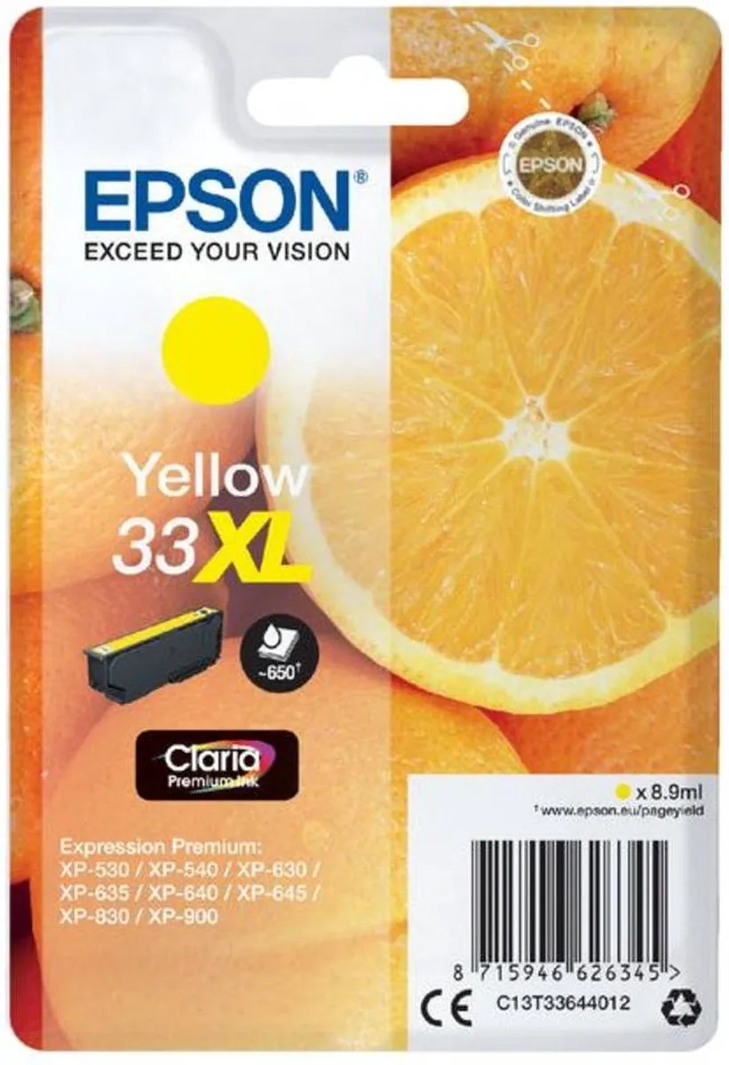 Epson 33XL Geel Inktcartridge - 650 Pagina's