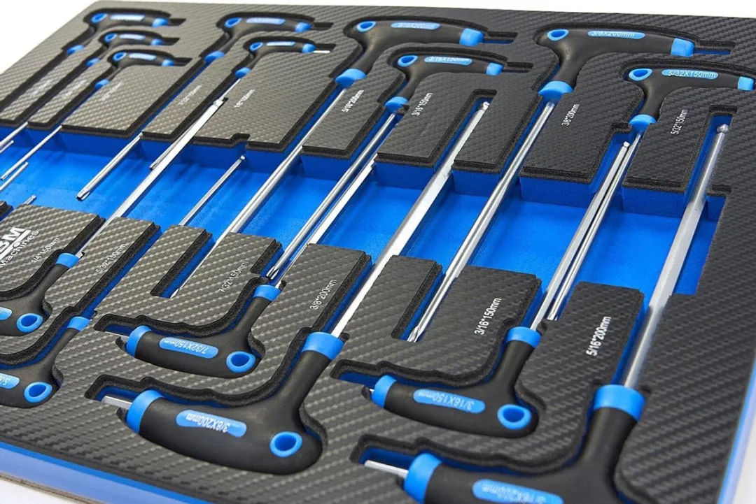 HBM T-Grepen 18-delig Carbon Foam - 1" - Zwart
