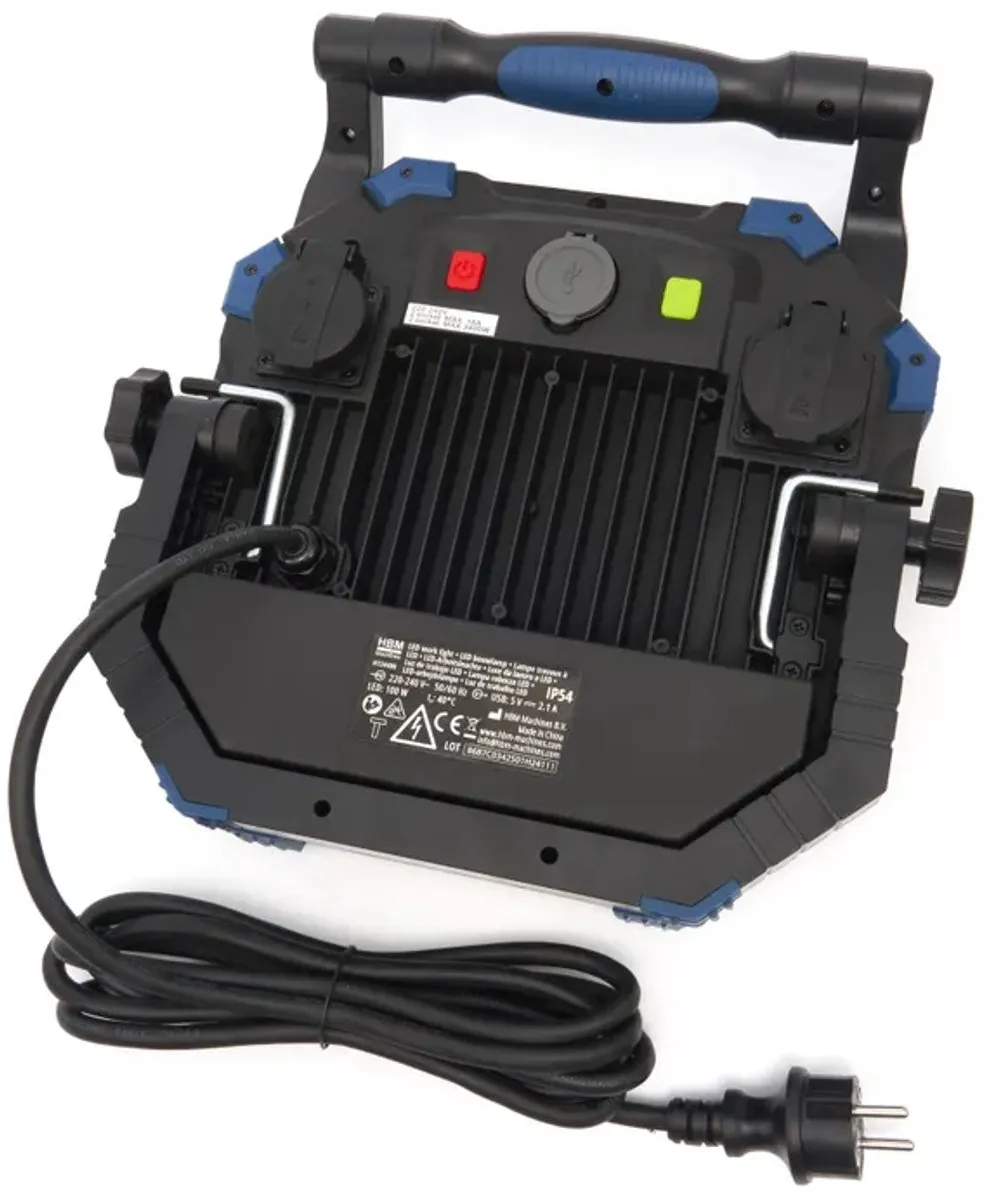 HBM Machines LED Bouwlamp 100W 8800 Lumen - Zwart