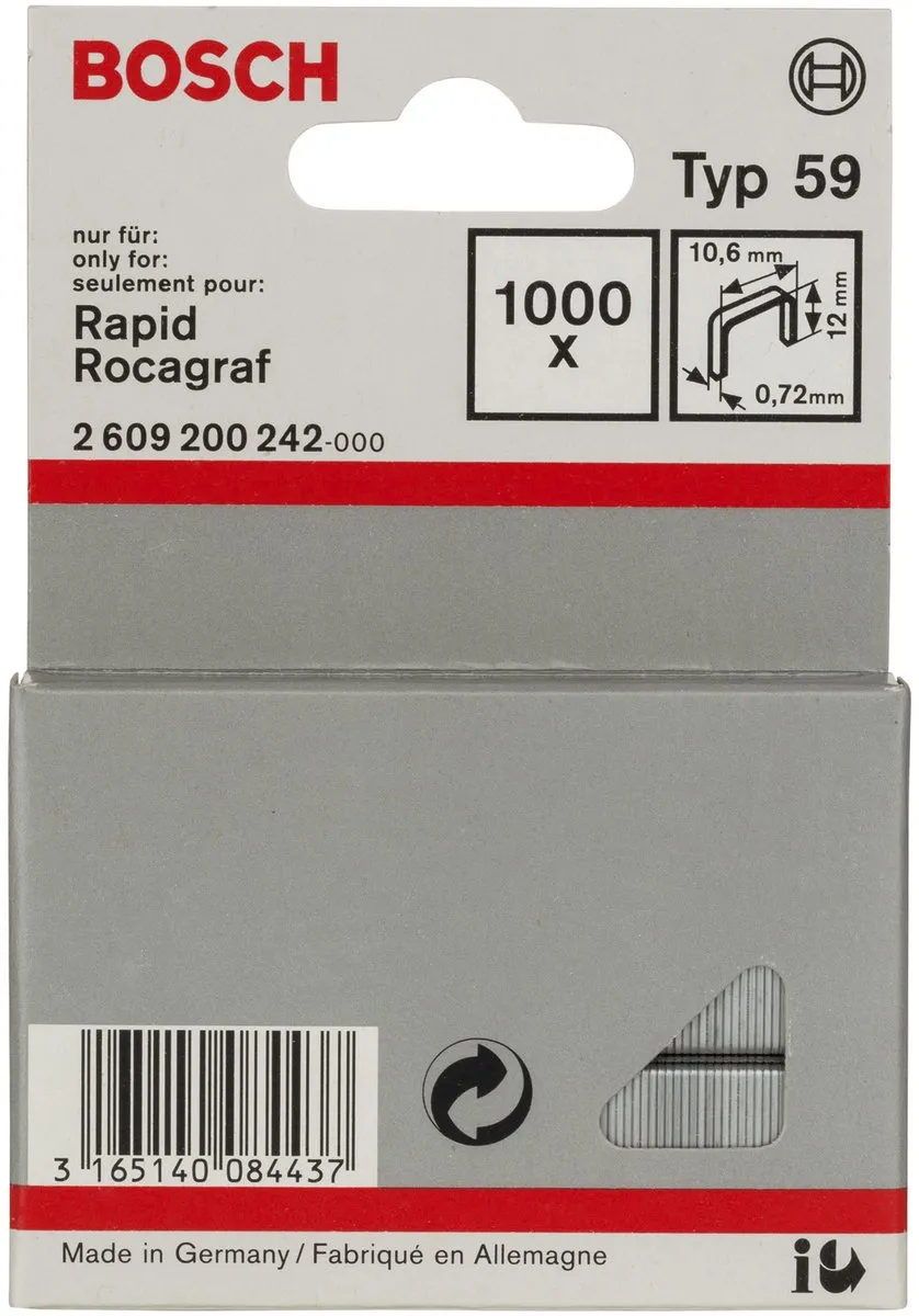 Bosch Nieten 10,6 x 0,72 x 12mm - 1000 Stuks