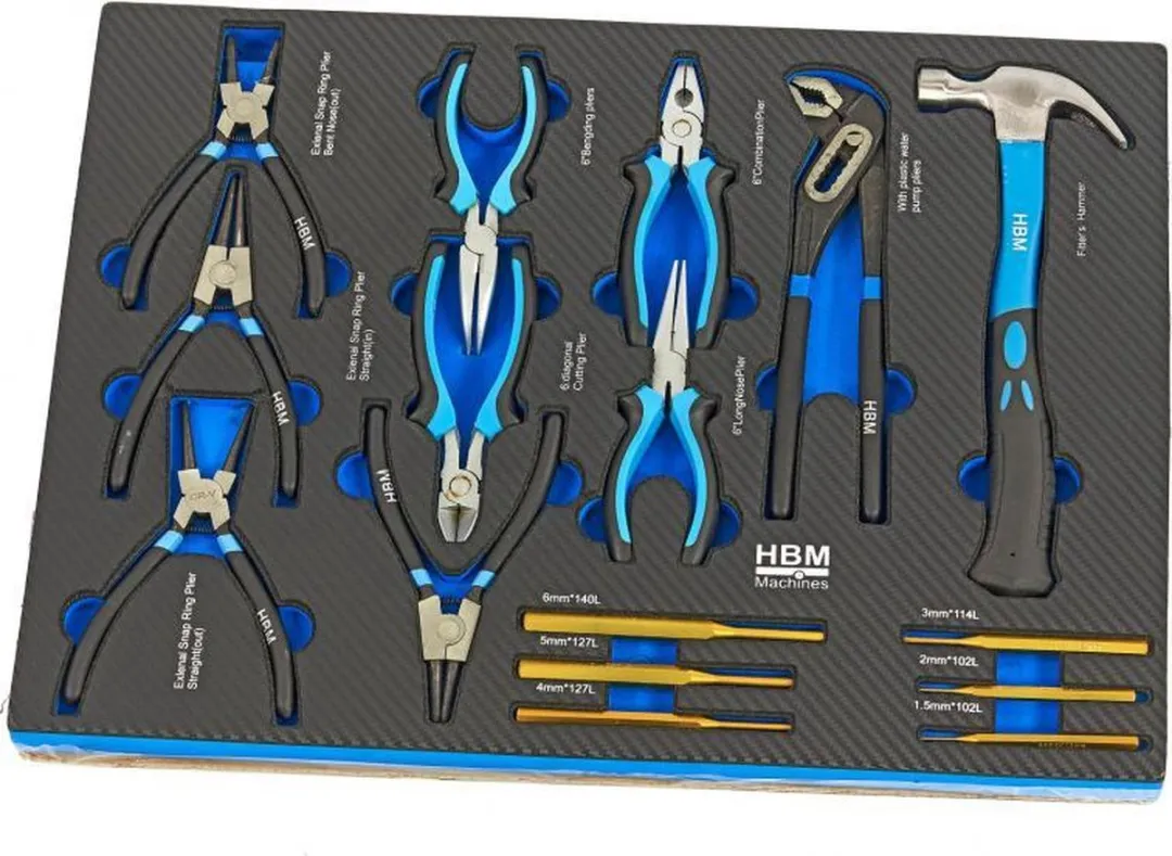HBM Machines Premium Gereedschapsvulling 262-delig - Blauw/Zwart