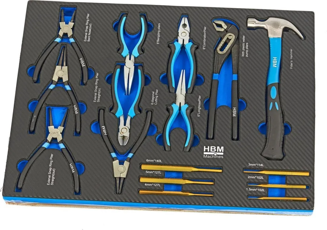 HBM Machines Premium Gereedschapsvulling 262-delig - Blauw/Zwart