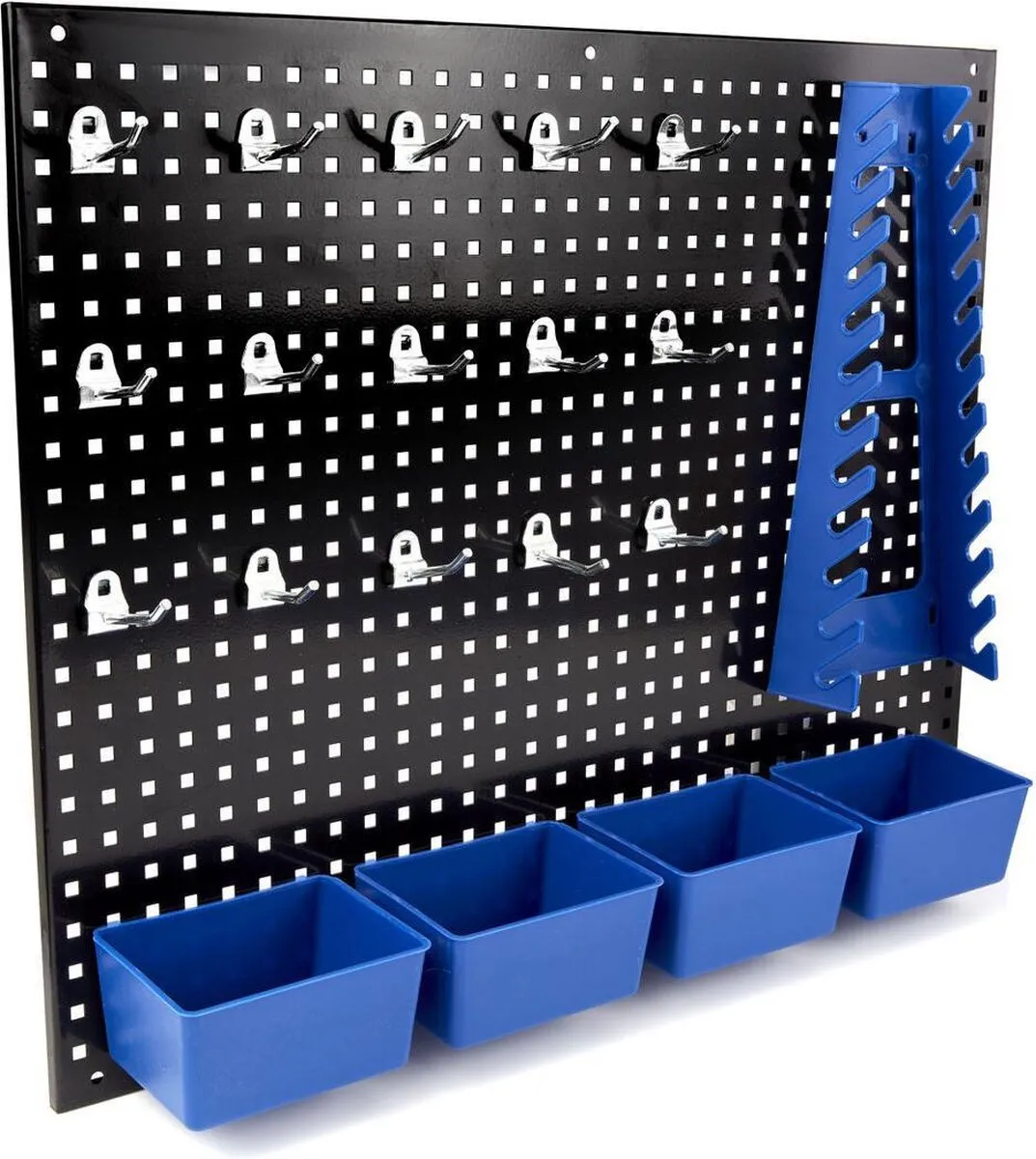 HBM 34-delige Stalen Gereedschapswand - 34 Stuks - Zwart/Blauw