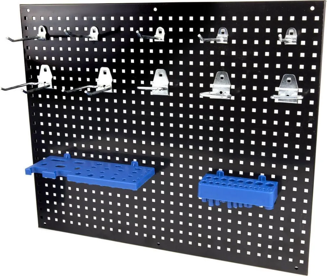 HBM 34-delige Stalen Gereedschapswand - 34 Stuks - Zwart/Blauw
