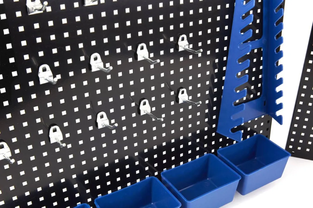 HBM 34-delige Stalen Gereedschapswand - 34 Stuks - Zwart/Blauw