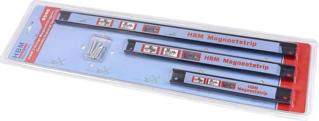 HBM Magneetstrippen Gereedschapsrek Set 3-delig - Blauw