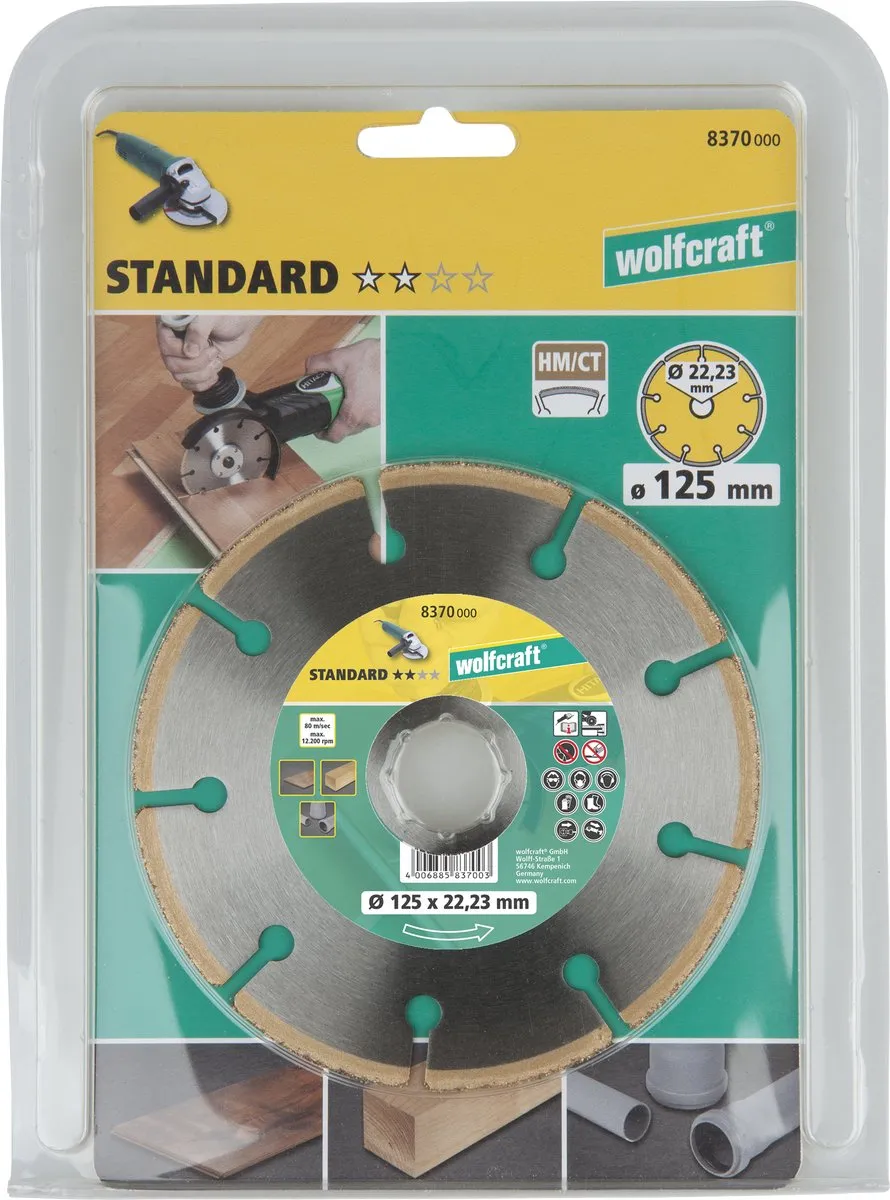 Wolfcraft Hardmetalen Doorslijpschijf 125mm 8370000