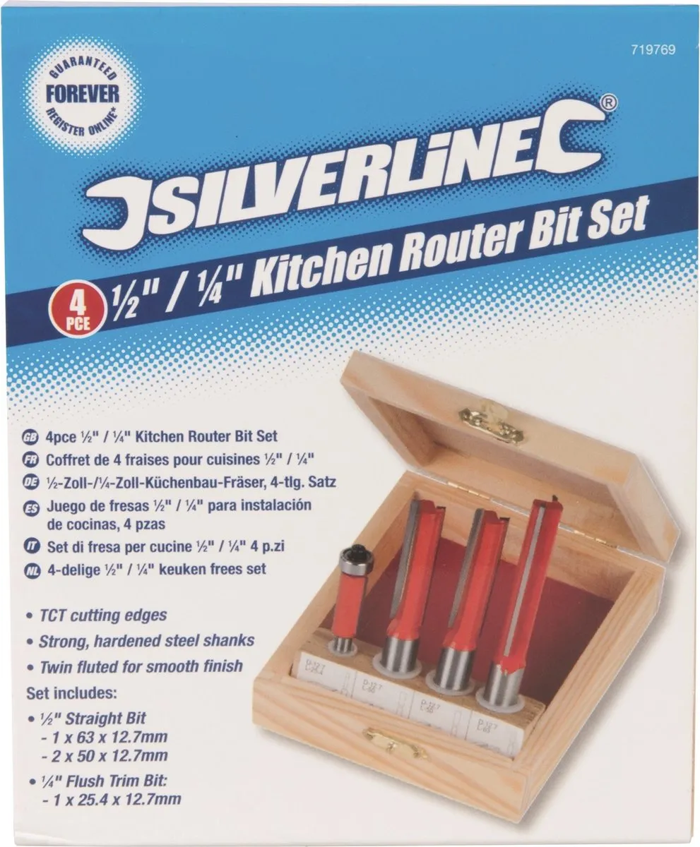 Silverline Freesbitset 4-delig - Houten opbergkist