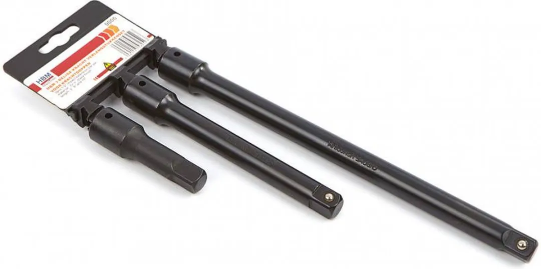 HBM 1/2" Kracht Verlengstukkenset - 3-delig - Zwart