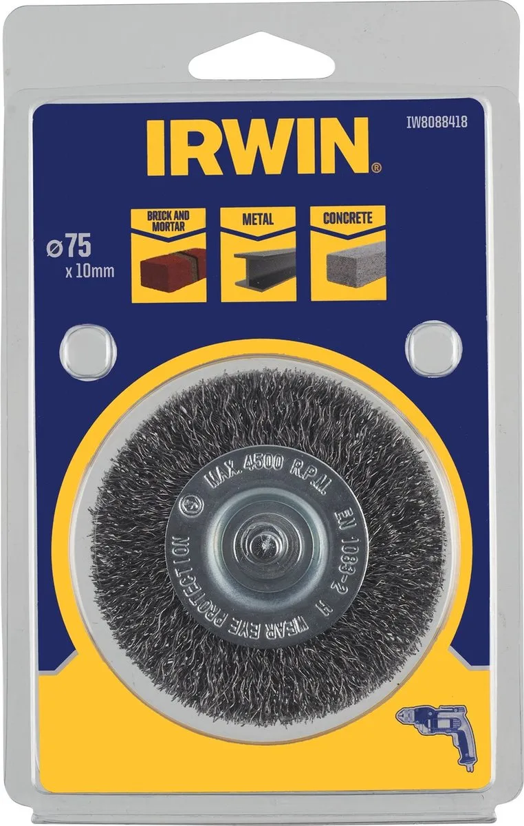 Irwin Staaldraadborstel 75mm - 10mm
