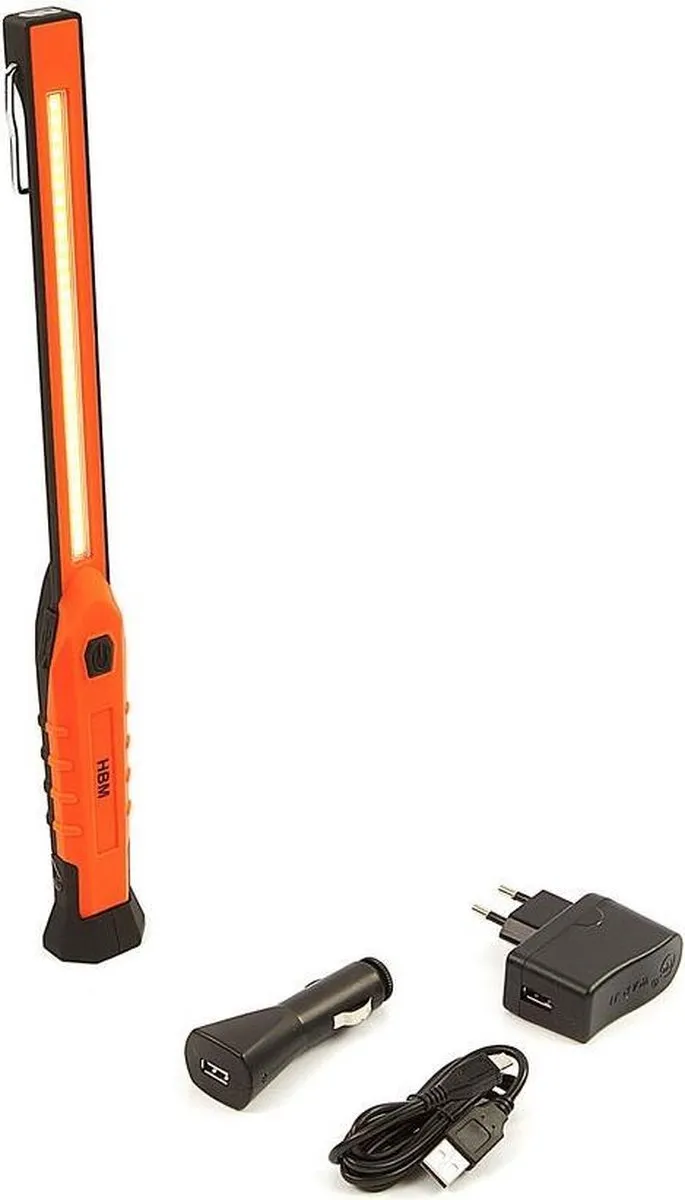 HBM Machines LED Zaklamp 300 Lumen - Oranje