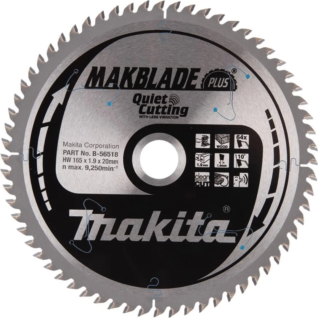 Makita B-56518 Afkortzaagblad Hout - 165mm 64T
