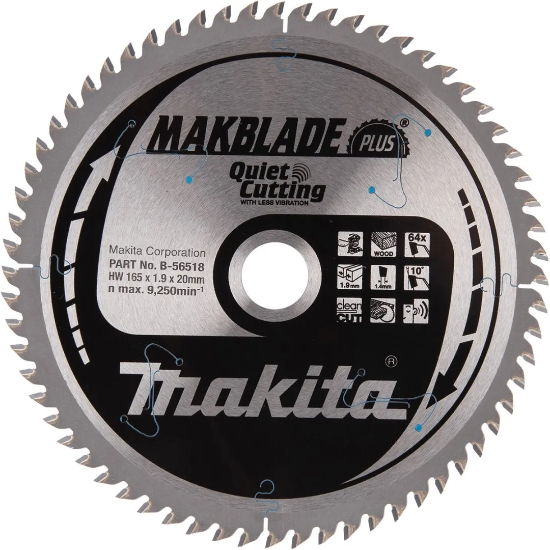 Makita B-56518 Afkortzaagblad Hout - 165mm 64T