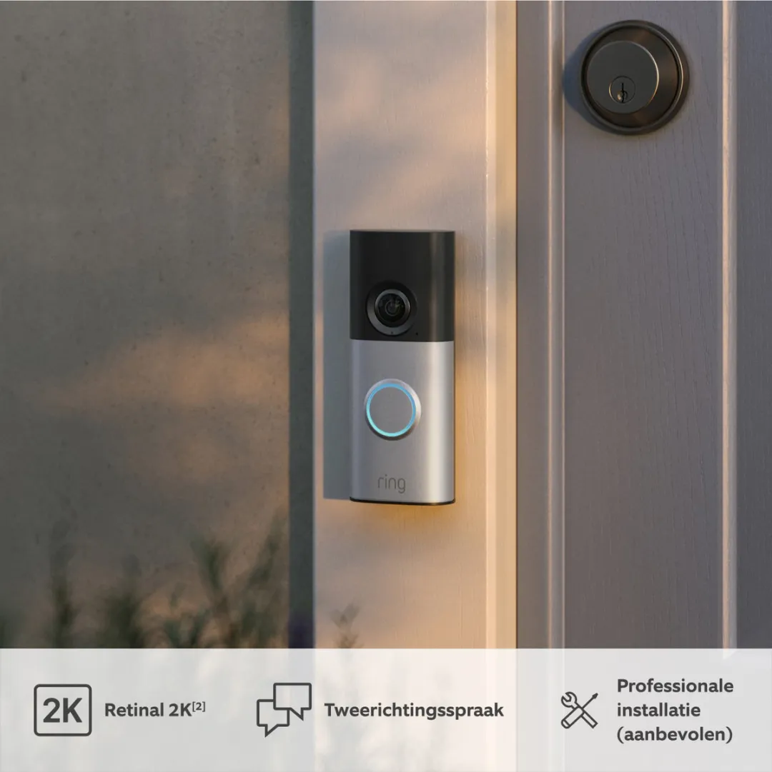 Ring Wired Video Doorbell Plus - Zilver