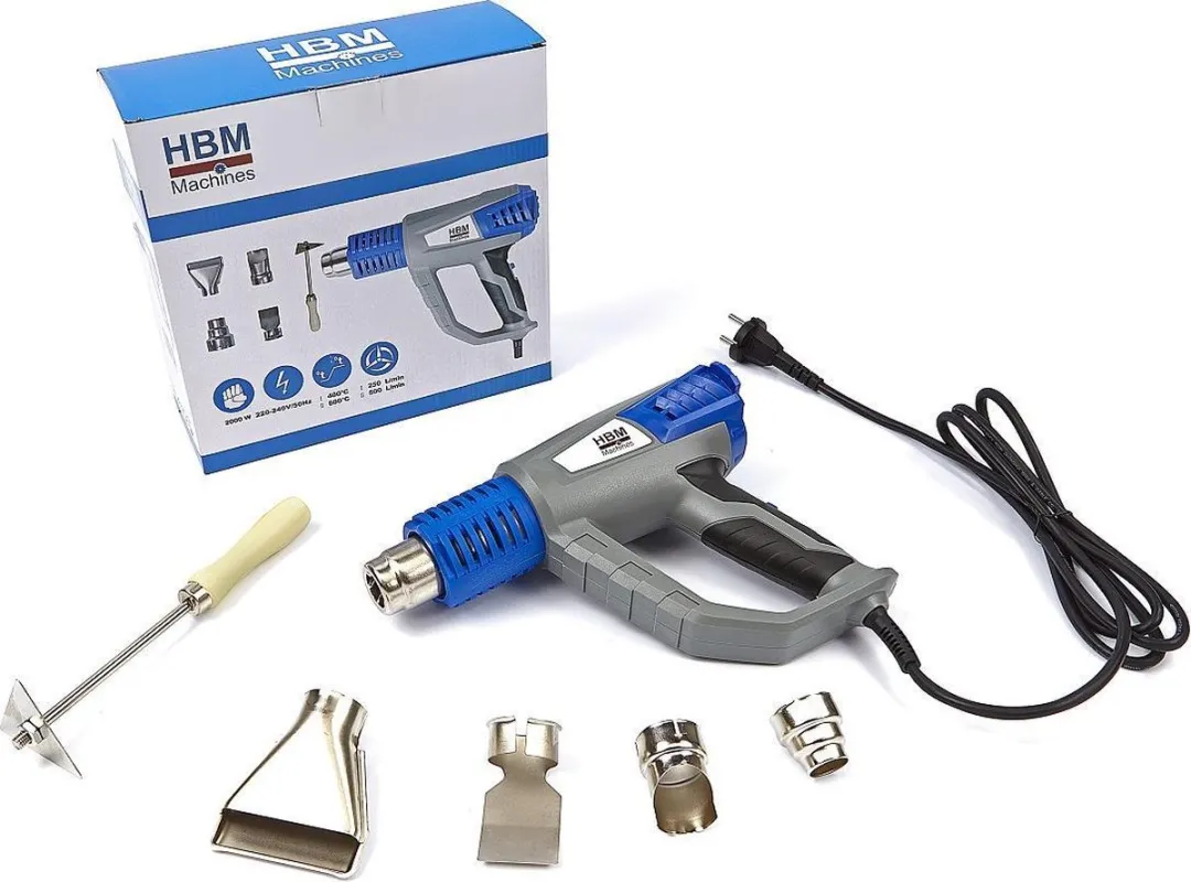HBM Machines Heteluchtpistool Deluxe 2000W - 6 Accessoires