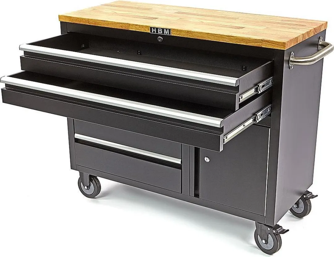 HBM Profi Gereedschapswagen 122cm - 7 Lades - Zwart