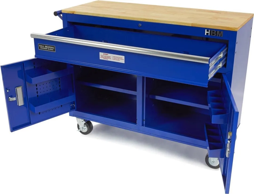 HBM Machines Verrijdbare Gereedschapswagen 117cm - Blauw - afbeelding 6 van 6