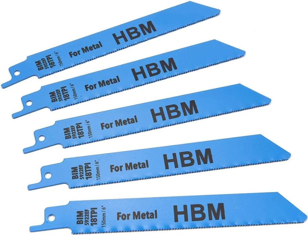 HBM 150mm 18 TPI Reciprozaagbladen Set - 5 Stuks