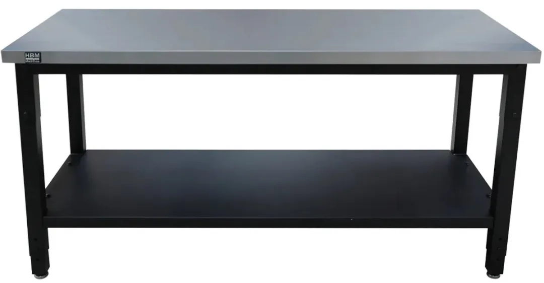 HBM Werkbank RVS 152cm - Zwart