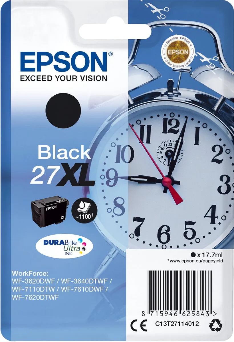Epson 27XL Inktcartridge Zwart