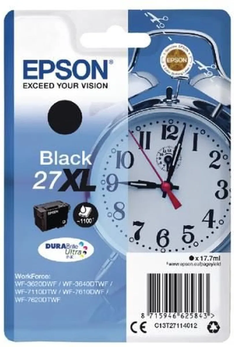 Epson 27XL Inktcartridge Zwart - 1100 pagina's