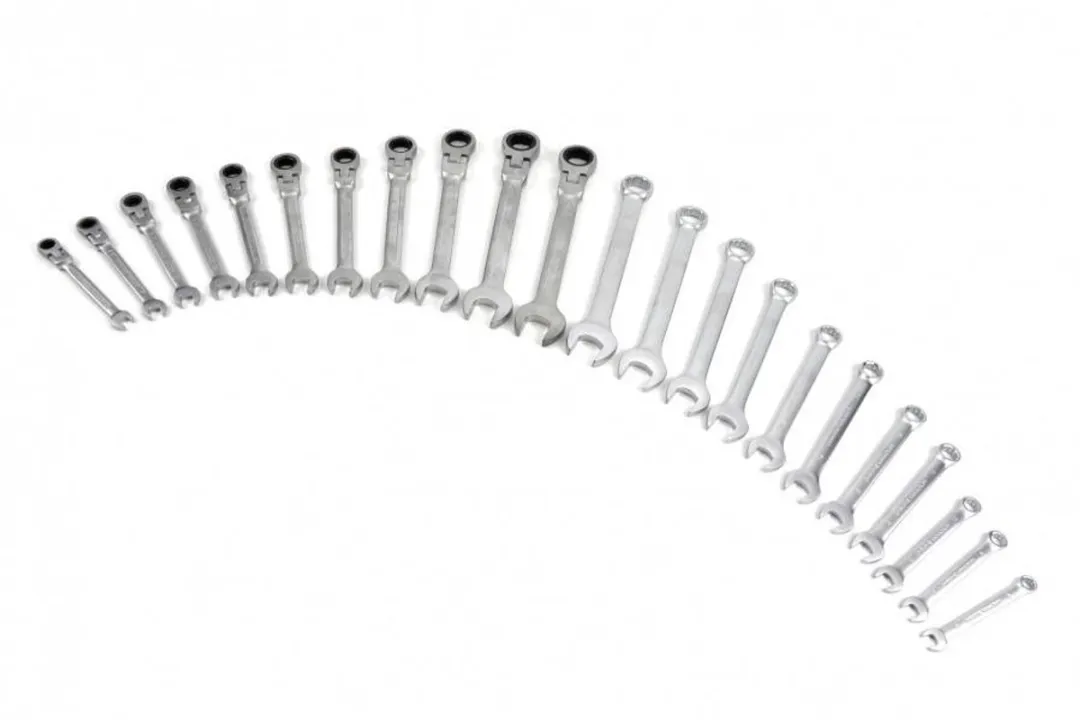 HBM Machines 22-delige Ring Ratel Steeksleutelset 8-22mm - 22 Stuks - Zwart