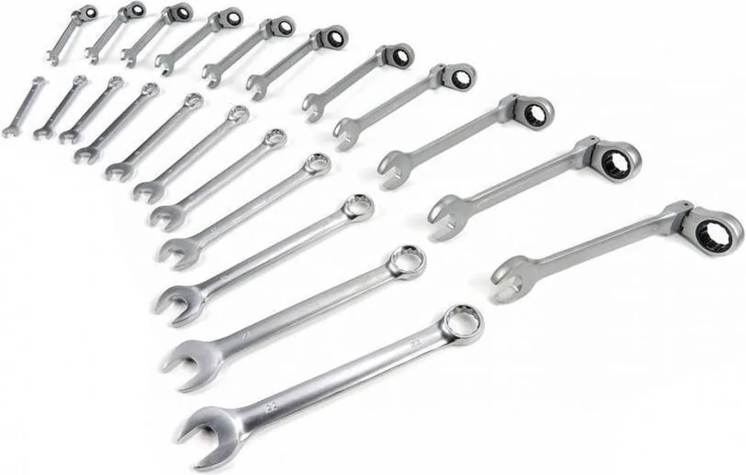 HBM Machines 22-delige Ring Ratel Steeksleutelset 8-22mm - 22 Stuks - Zwart
