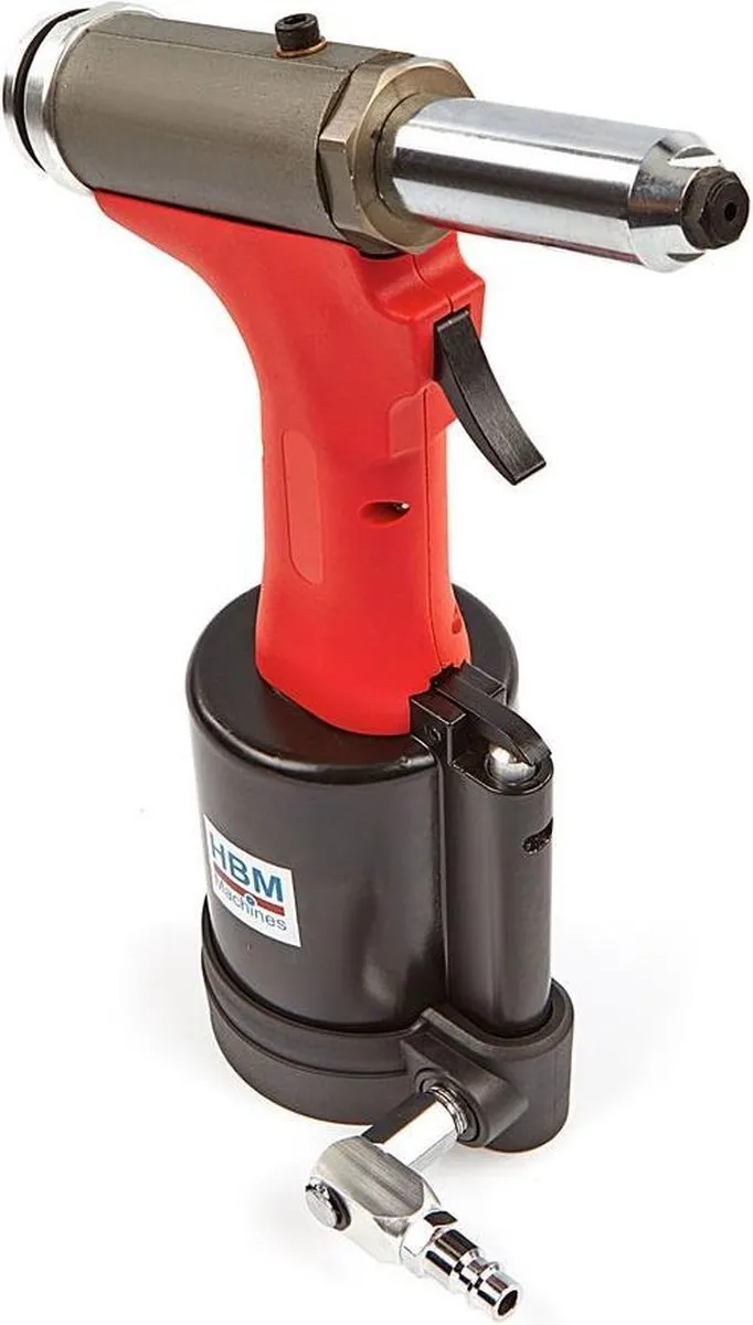 HBM Pneumatische Popnageltang 3.2-6.4mm - Grijs/Zwart/Rood