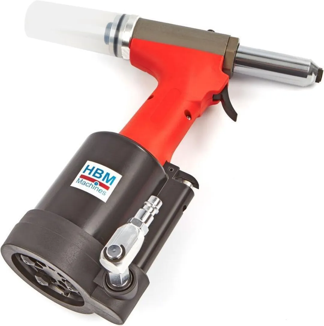 HBM Pneumatische Popnageltang 3.2-6.4mm - Grijs/Zwart/Rood