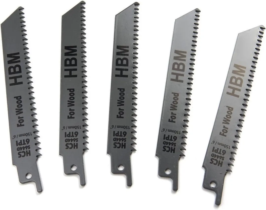 HBM Reciprozaagbladenset 5-delig 150mm 6 TPI - 5 Stuks