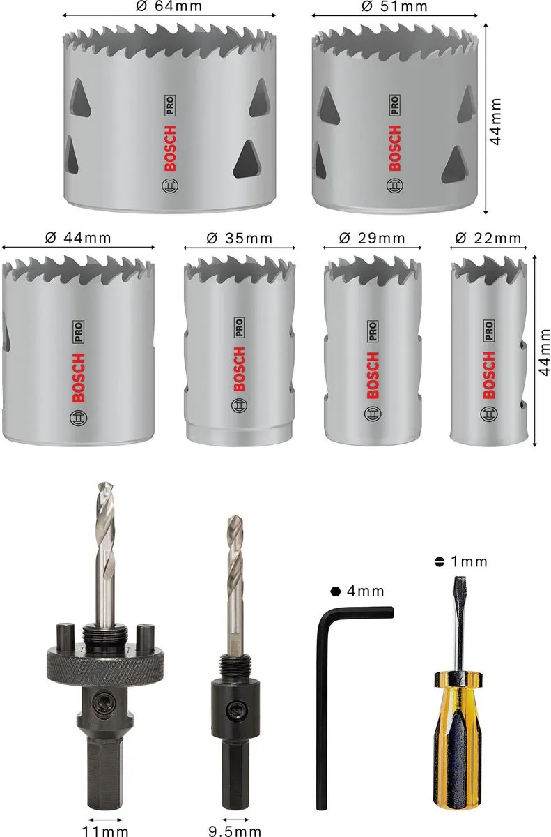 Bosch PRO Multi Materiaal Gatenzaagset 12-delig - 2608900524