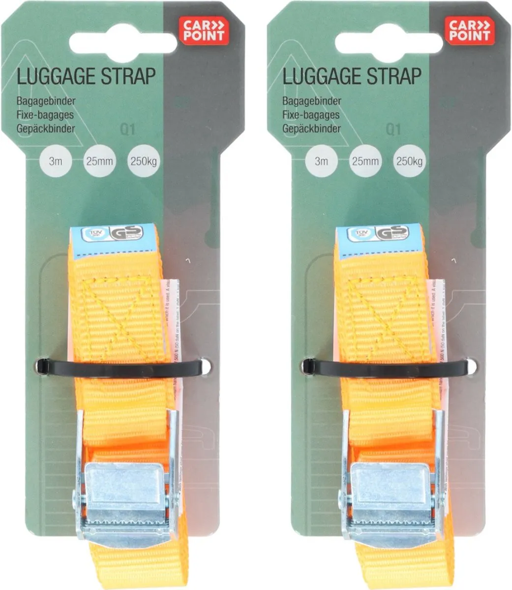 Carpoint Spanbanden Set 25mm x 3m - 250kg - Oranje