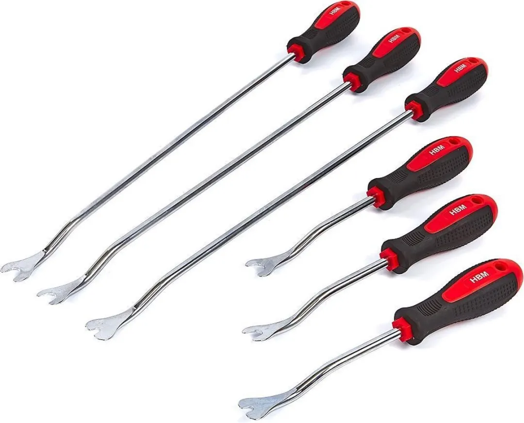 HBM Machines 7578 Bekleding Clip Tang Set - 6 Stuks - Zwart Rood