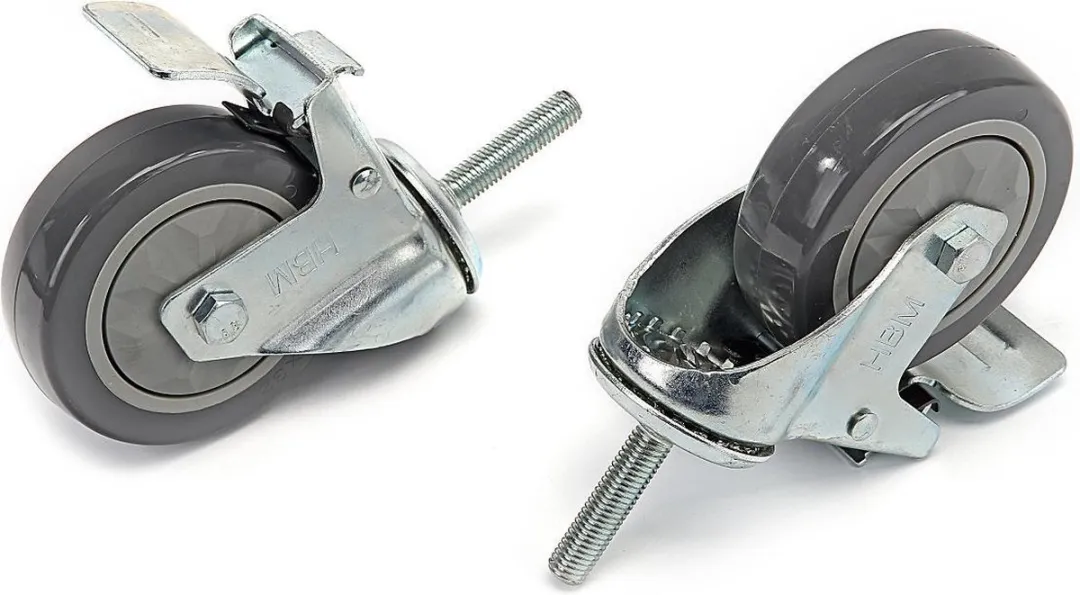 HBM Profi Zwenkwiel 100mm - 4 Stuks - Grijs