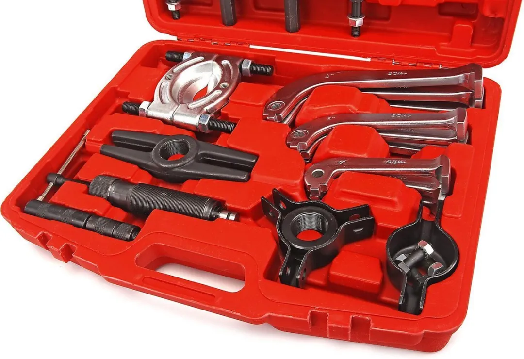 HBM Machines Hydraulische Pullytrekkerset 23-delig - Rood