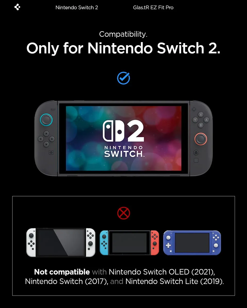 Spigen Glass tR EZ Fit Pro 2-pack - Nintendo Switch 2