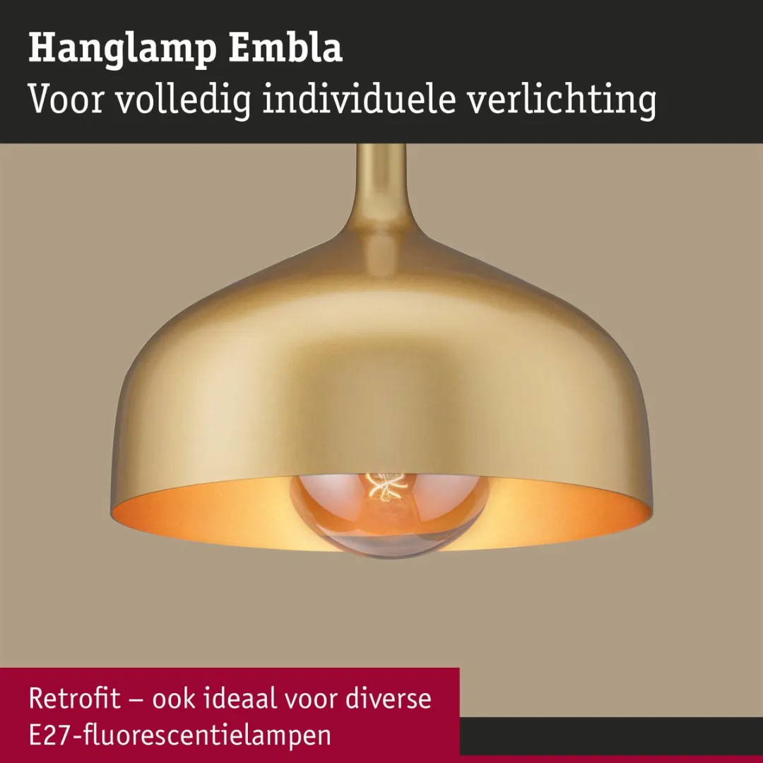 Paulmann Embla II Hanglamp Goud Metaal - 1 Lichtpunt