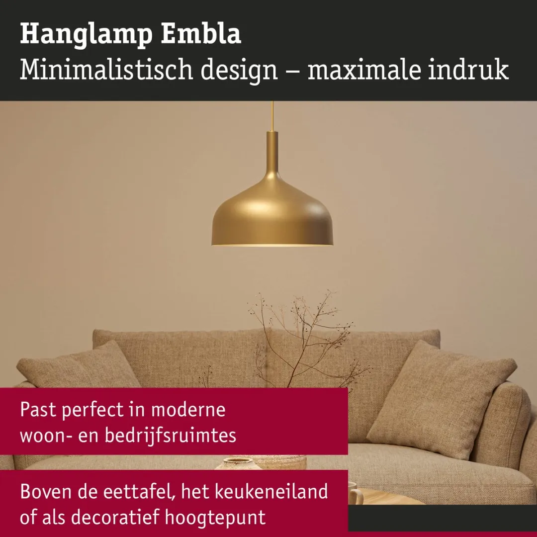 Paulmann Embla II Hanglamp Goud Metaal - 1 Lichtpunt